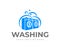 Ð¡ommercial laundry logo design. Washing machine vector design