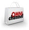 Omni Channel Shopping Bag Online Physical Store Platform 3d Illustration