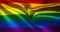 Omni Flag, Omnisexual Pride Flag with waving folds, close up view, 3D rendering