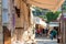 OMODOS, CYPRUS - OCTOBER 4, 2015: Traditional souvenir shops wit