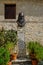 Omodus, Cyprus - September 30, 2017: Omodus Monastery of the Holy Cross, Abbot Dositheos statue.