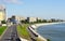 OMSK, RUSSIA - August 16, 2009: Top view embankment of Irtysh river