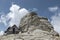 Omu peak chalet under white clouds