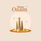 Onam festival greetings with floral designs