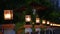 Onan Baru Park`s lamps at Pangururan, Toba Lake, Samosir Island, North Sumatra, Indonesia