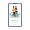 Onboarding page to Hug day with happy hugging couple, flat vector illustration.