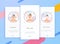 Onboarding screens user interface kit for mobile app templates concept of skin care. Steps how to apply facial mask. Skincare