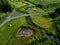 the once straightened stream bed is reclaimed by excavators into