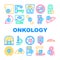 Oncology Examination Collection Icons Set Vector Illustrations