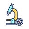 Oncology medical research color line icon. Cancer test. Isolated vector element. Outline pictogram for web page, mobile
