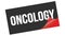 ONCOLOGY text on black red sticker stamp