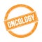 ONCOLOGY text on orange grungy round stamp