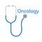 Oncology word and stethoscope icon