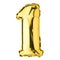 One 1 balloon. Helium balloon. Golden Yellow foil color. Number 11. Good for Party, Birthday greeting card, Sale, Advertising, Ann