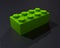 One 3D lego green block