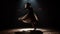 One ballet dancer in elegant dress performs on stage gracefully generated by AI