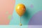 One balloon on exciting vibrant coloured background.