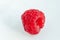 One beautiful berry raspberry on white background. Close-up.
