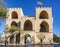 One of the beautiful old city gates `Porta de Sarrans` in a sunny Valencia, Spain