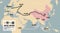 One belt one road. New Chinese trade silk road. Vector map infographics