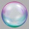 One big multicolored transparent soap bubble