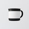 One Blank Matte Black White Color Hot Tea Mug Isolated Empty Background.Clean Metal Coffee Enamel Cup Mockup Ready