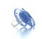 One blue plastic nipple pacifier soother isolated