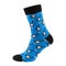 One blue volumetric sock without legs, original design, on a white background