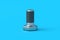 One bolt on blue background. Construction materials. Industrial equipment.