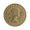 One british shilling coin 1956 isolated