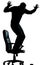 One business man afraid mouse computer silhouette