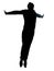 One business man jumping flying silhouette