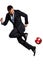 One business man playing juggling soccer ball