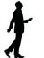 One business man walking looking up silhouette