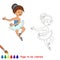 One cartoon pretty girl dance