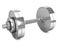 One chrome dumbbell isolated on a white background. 3d render. 3d illustration