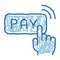 One Click Touch Payment doodle icon hand drawn illustration