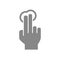 One click with two fingers grey icon. Multi touch screen fingers, 2x tap symbol