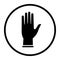 One color vector icon: latex glove