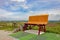 One of the colorful Giant Benches of the Langhe