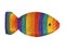 One colorful straw fish isolated,