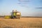 One combine harvester or thresher in agricultural