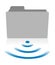 One computer folder icon with a wireless symbol