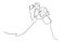 One continuous drawn line wedding drawn from the hand picture silhouette. line art. The characters of the bride and groom of the