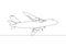 One continuous drawn single art  line  doodle  drawing  sketch cargo transport aircraft