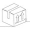 One continuous line delivery box vector concept