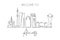 One continuous line drawing of Almaty city skyline, Kazakhstan. Beautiful landmark. World landscape tourism and travel vacation.