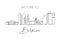 One continuous line drawing of Baltimore city skyline, USA. Beautiful landmark. World landscape tourism travel vacation poster art