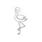 One continuous line drawing of beauty flamingo for city animal zoo. Flamingo mascot concept for bird conservation park. Modern