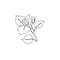 One continuous line drawing of beauty fresh bougainville for home wall decor art poster. Printable decorative thorn bush flower